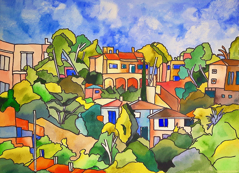 watercolour on paper